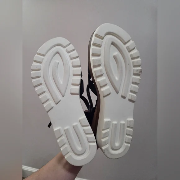 Vaneli Womens Black and Brown Wedge Sandals Size 6.5 - Picture 4 of 5